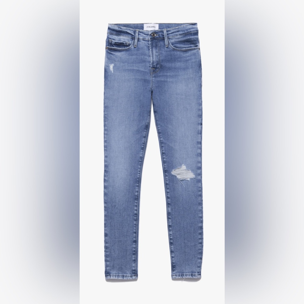 Frame Jeans Le Skinny de Jeanne Degradable in Handcrafted Destruct 30 - Picture 5 of 11